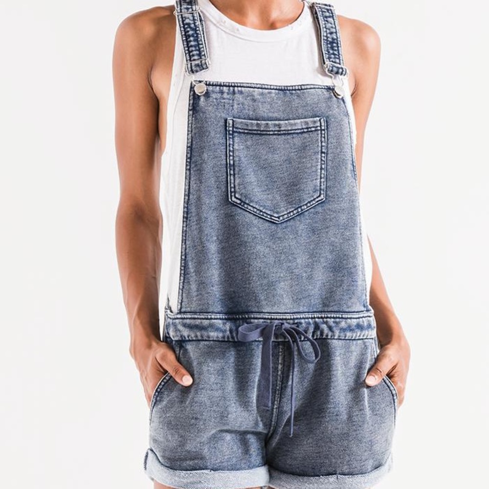 Z supply denim knit overall